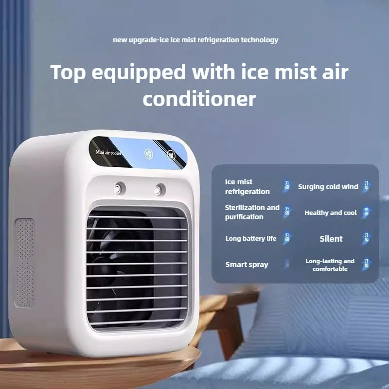 Portable Pet Cooling Fan with Ice Mist Spray