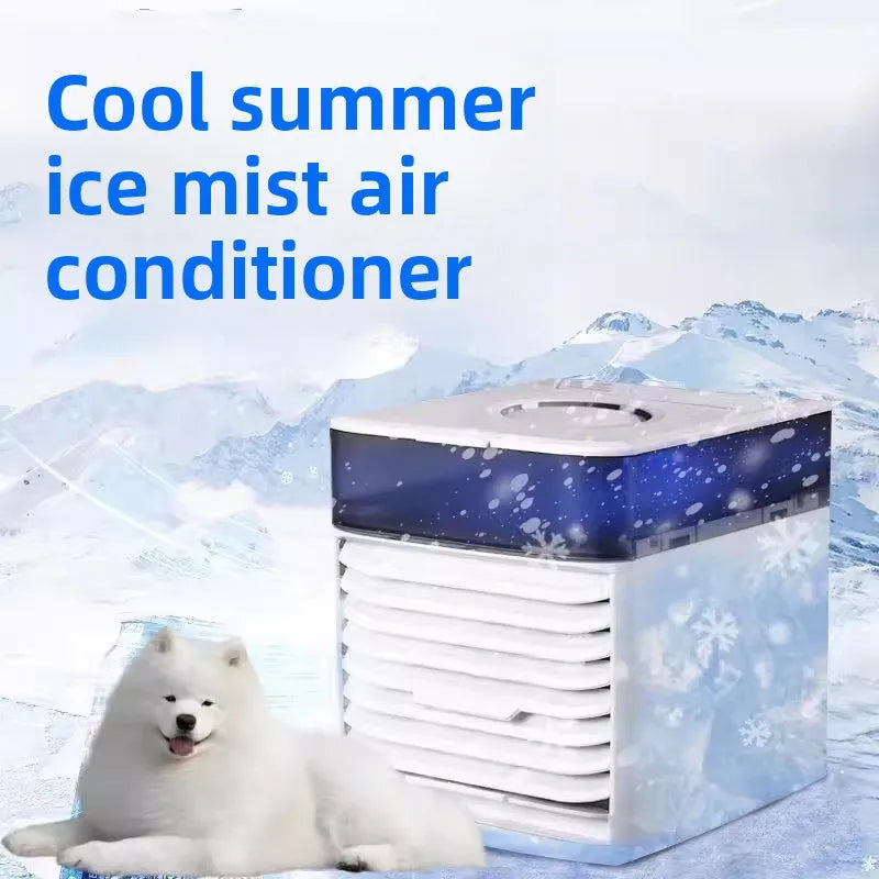 Portable Pet Cooling Fan with Ice Mist Spray